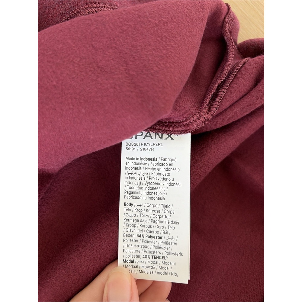 Spanx AirEssentials Tunic Women Sz Small Burgundy Brushed Half Zip Mock Neck NEW - Picture 5 of 8